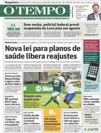 Capa do jornal Jornal O Tempo 29/06/2017