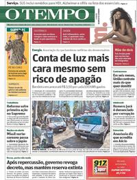 Capa do jornal Jornal O Tempo 29/08/2017