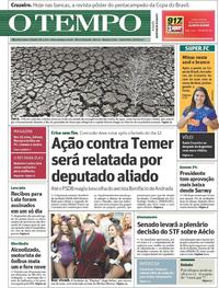 Capa do jornal O Tempo 29/09/2017