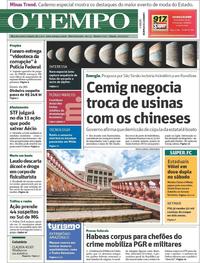 Capa do jornal O Tempo 30/09/2017