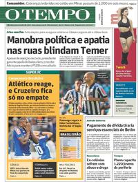 Capa do jornal Jornal O Tempo 31/07/2017