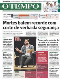 Capa do jornal O Tempo 31/10/2017