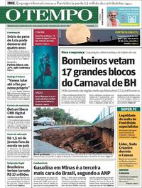Capa do jornal O Tempo 01/02/2018