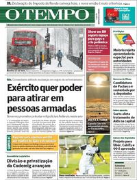 Capa do jornal O Tempo 01/03/2018