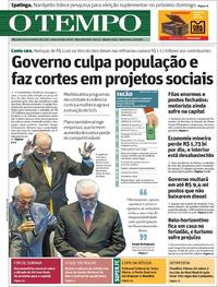 Capa do jornal O Tempo 01/06/2018