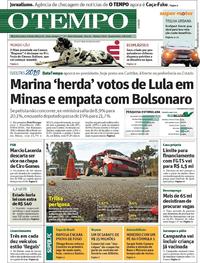Capa do jornal O Tempo 01/08/2018