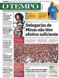 Capa do jornal O Tempo 02/01/2018