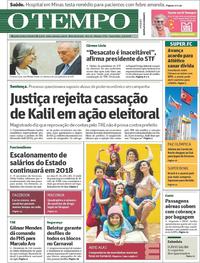 Capa do jornal O Tempo 02/02/2018