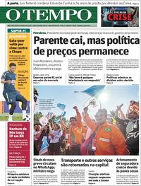 Capa do jornal O Tempo 02/06/2018
