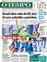 Capa do jornal O Tempo 02/07/2018