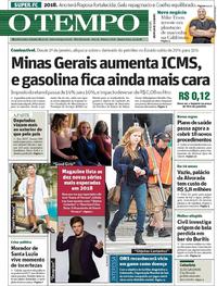 Capa do jornal O Tempo 03/01/2018