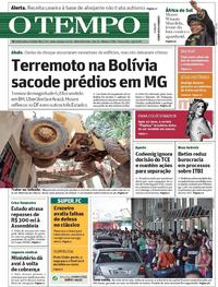 Capa do jornal O Tempo 03/04/2018