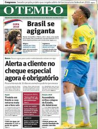 Capa do jornal O Tempo 03/07/2018