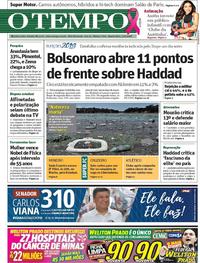 Capa do jornal O Tempo 03/10/2018