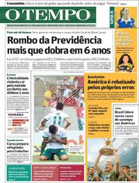 Capa do jornal O Tempo 03/12/2018