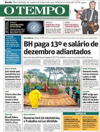 Capa do jornal O Tempo 04/12/2018