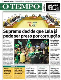Capa do jornal O Tempo 05/04/2018
