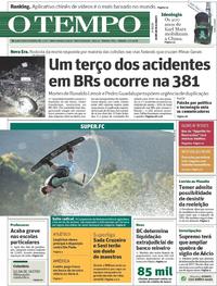 Capa do jornal O Tempo 05/05/2018