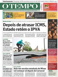 Capa do jornal O Tempo 06/01/2018