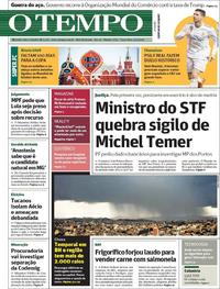 Capa do jornal O Tempo 06/03/2018