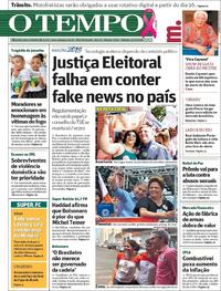Capa do jornal O Tempo 06/10/2018