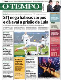 Capa do jornal O Tempo 07/03/2018