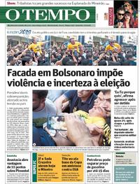 Capa do jornal O Tempo 07/09/2018