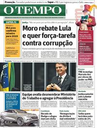 Capa do jornal O Tempo 07/11/2018