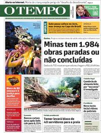 Capa do jornal O Tempo 08/02/2018