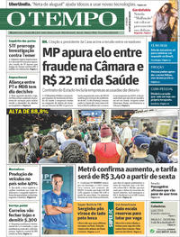 Capa do jornal O Tempo 08/05/2018
