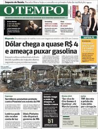 Capa do jornal O Tempo 08/06/2018