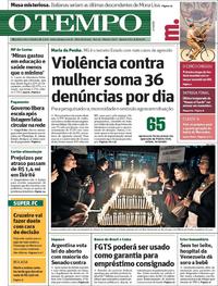 Capa do jornal O Tempo 08/08/2018