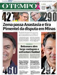 Capa do jornal O Tempo 08/10/2018