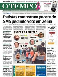 Capa do jornal O Tempo 09/10/2018