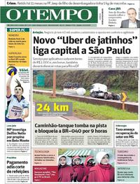 Capa do jornal O Tempo 10/03/2018
