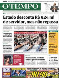 Capa do jornal O Tempo 10/09/2018