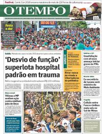 Capa do jornal O Tempo 10/12/2018