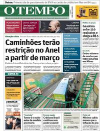 Capa do jornal O Tempo 11/01/2018