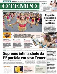 Capa do jornal O Tempo 11/02/2018