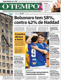 Capa do jornal O Tempo 11/10/2018
