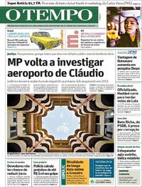 Capa do jornal O Tempo 12/09/2018