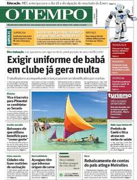 Capa do jornal O Tempo 13/01/2018
