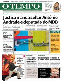 Capa do jornal O Tempo 13/11/2018