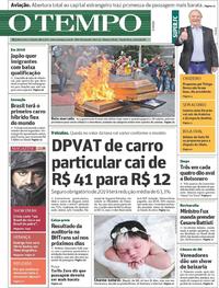Capa do jornal O Tempo 14/12/2018