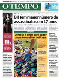 Capa do jornal O Tempo 15/01/2018