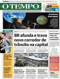 Capa do jornal O Tempo 15/03/2018
