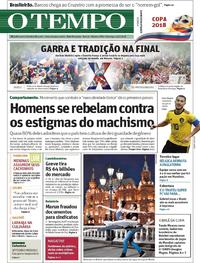 Capa do jornal O Tempo 15/07/2018