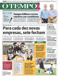 Capa do jornal O Tempo 15/10/2018