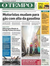 Capa do jornal O Tempo 16/01/2018