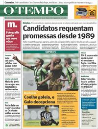 Capa do jornal O Tempo 16/04/2018